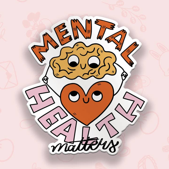 Mental Health Matters Vinyl Sticker for wholesale by Pineberry Paper