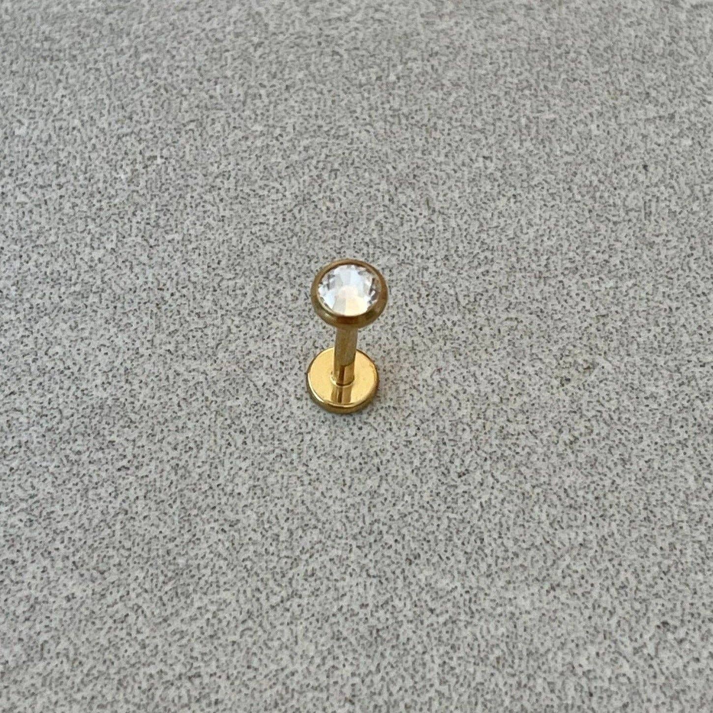 Elara Body Jewelry - Wholesale Stud/Post Earrings - Helix/Conch Cartilage Flat-Back Stud (16G or 18G | 8mm | Titanium | Silver or Gold)3