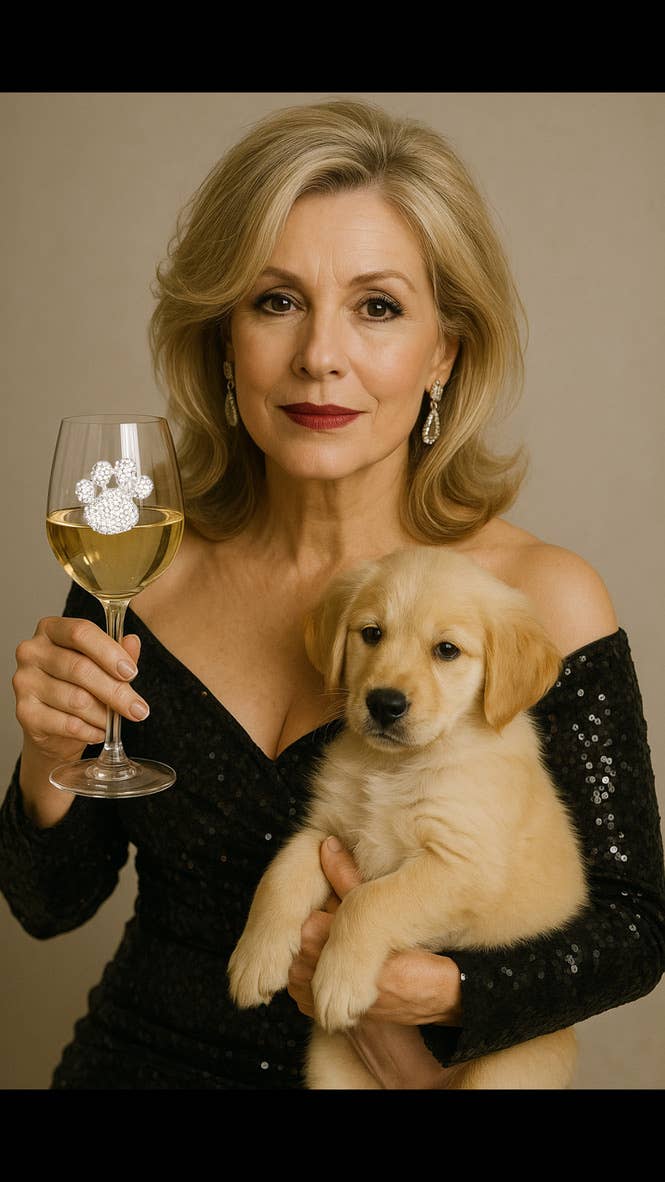 The Queens' Jewels® - Vendita all'ingrosso Bicchieri da vino - Bicchiere da vino senza stallo con stampa zampa1