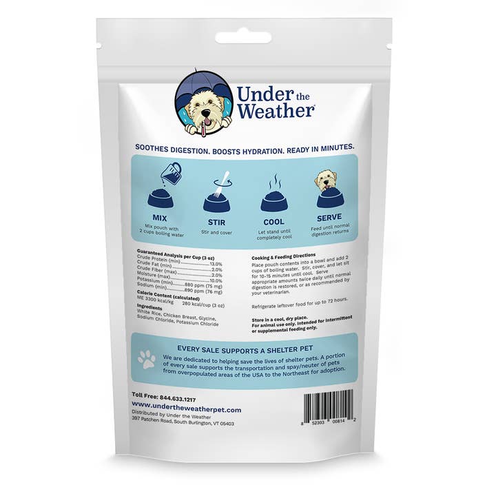 Under the Weather Pet - Wholesale Pet Food - Dog - Chicken & Rice Bland Diet For Dogs