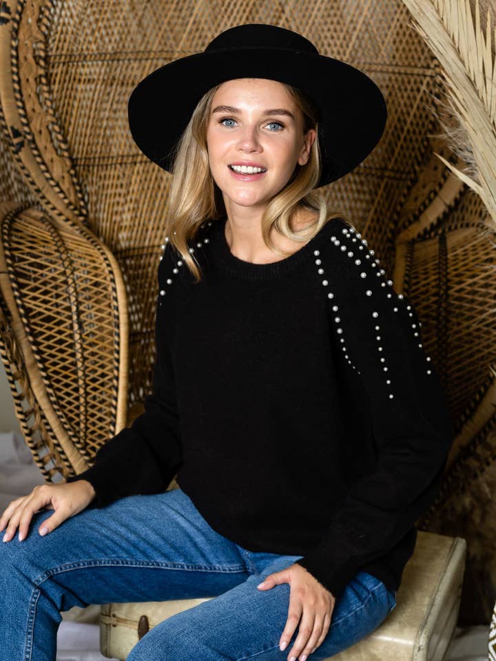 Suze Strickpullover mit Perlen für den Großhandel von Joh Apparel