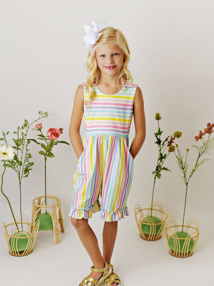 2362 GIRLS OVER THE RAINBOW SHORTIE POCKET JUMPER for wholesale by Serendipity Clothing Co