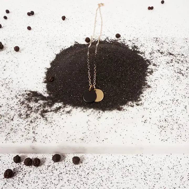 Eclipse Necklace / Brass & 14k Gold-filled Chain for wholesale by Son of a Sailor