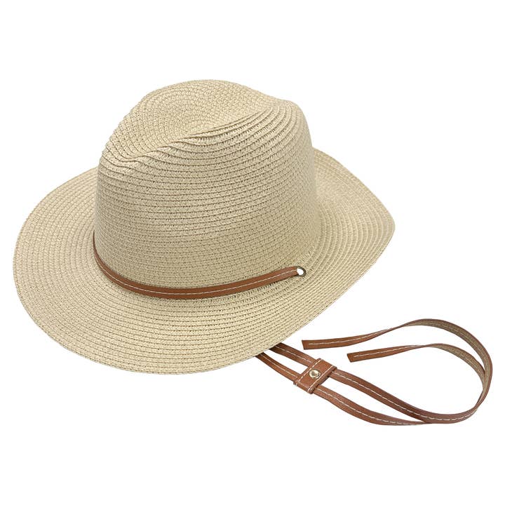 Grand Sierra - Wholesale Straw Hat - Women's - Straw Fedora with Chin Strap