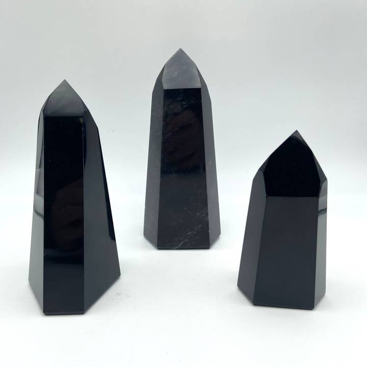 Lot de 3 Pointes Obsidienne Noire n°3 pour la vente par Minéraux d'ailleurs