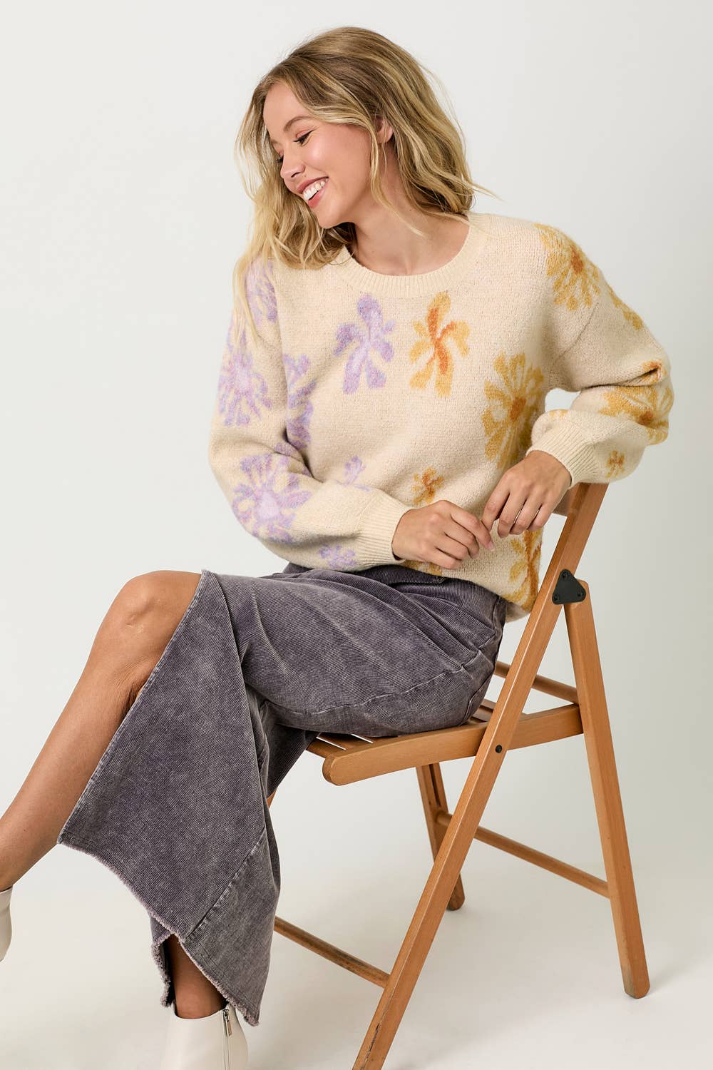 Mystree - Wholesale Knit Sweater - Women's - 60727 Floral Pullover Sweater2