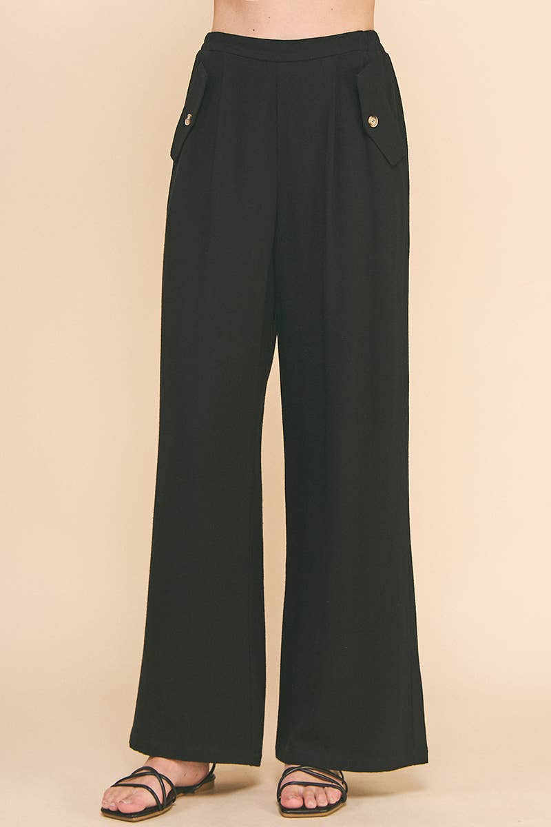 Allie Rose - Vendita all'ingrosso Pantalone - Donna - Pantaloni in morbido lino con tasche1