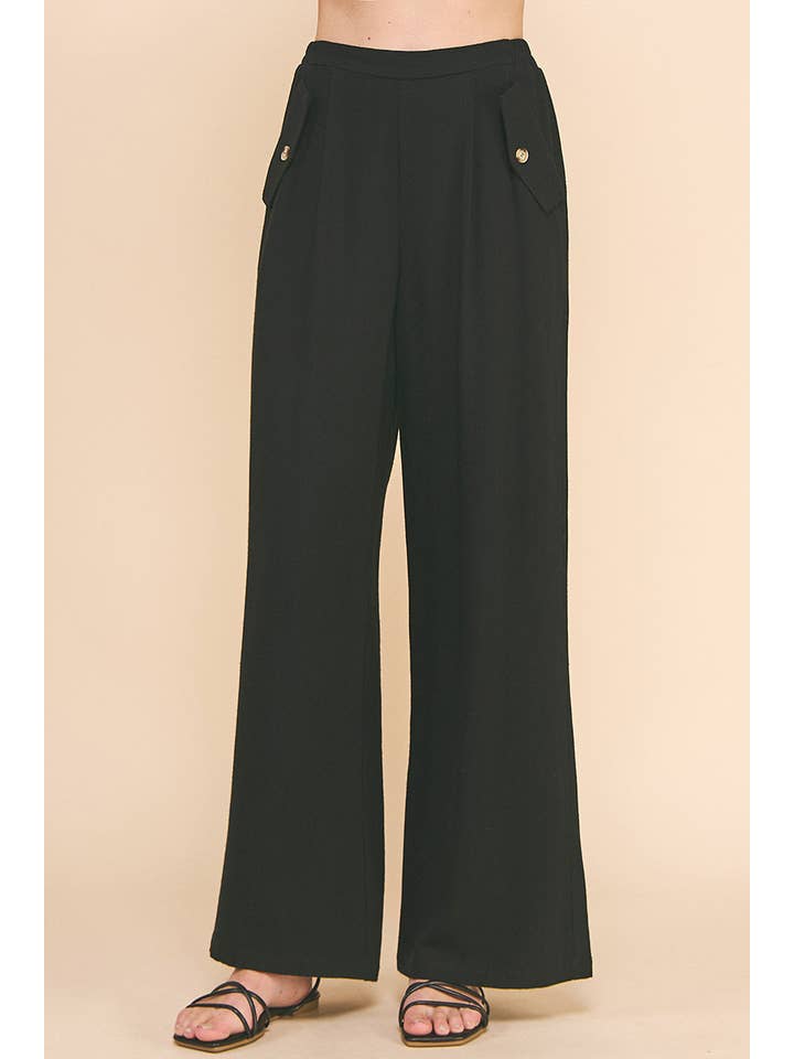 Allie Rose - Vendita all'ingrosso Pantalone - Donna - Pantaloni in morbido lino con tasche1