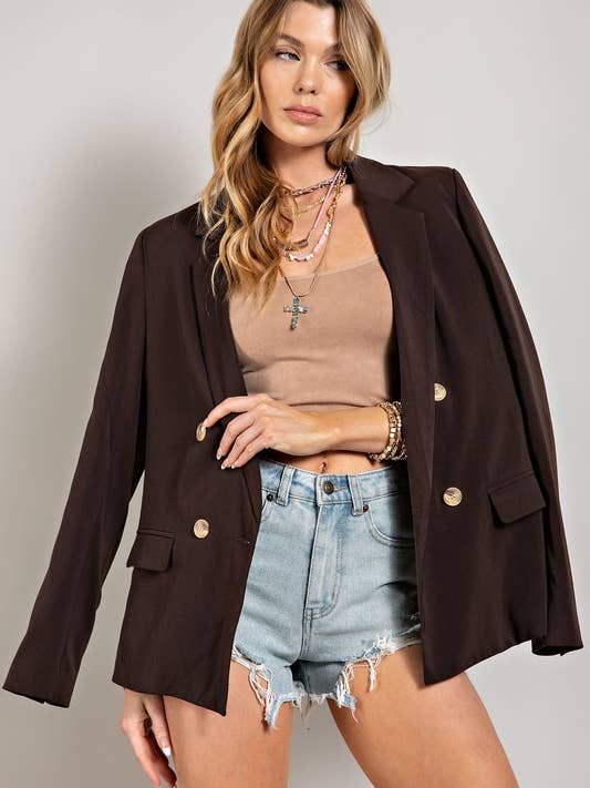 Doppelknopf-Blazerjacke für den Großhandel von Pink Irene Wholesale