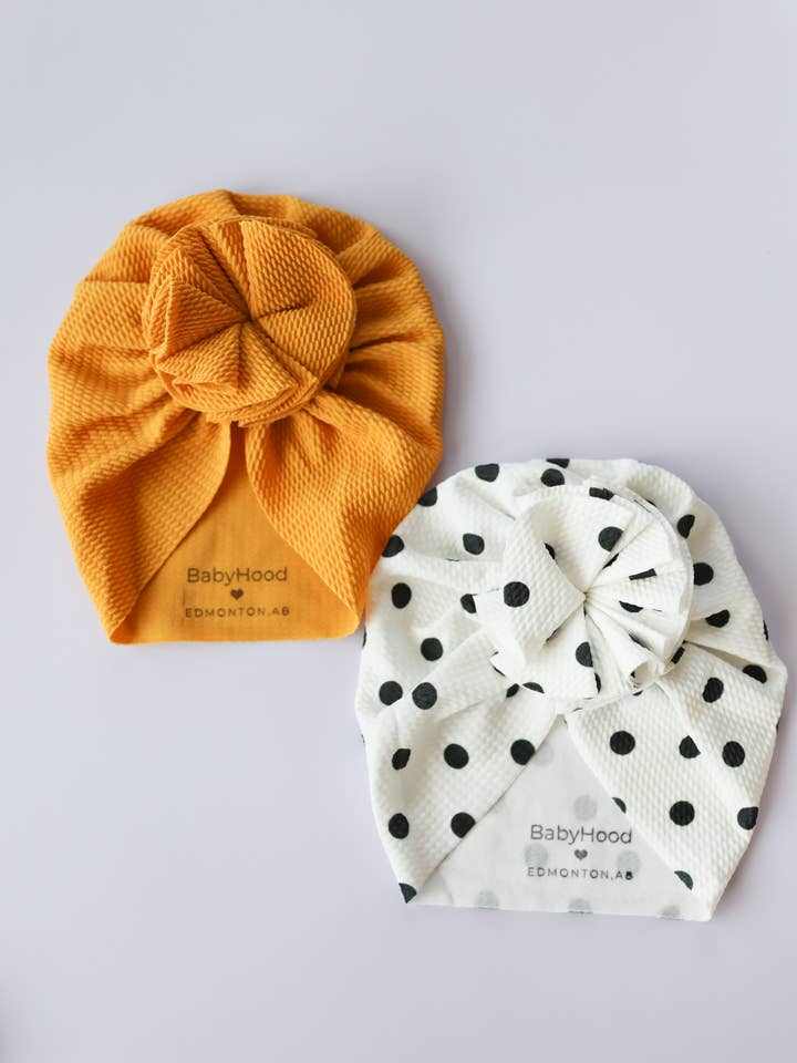 Waffle Fabric Blossom Baby Turban Hat for wholesale by BabyHood