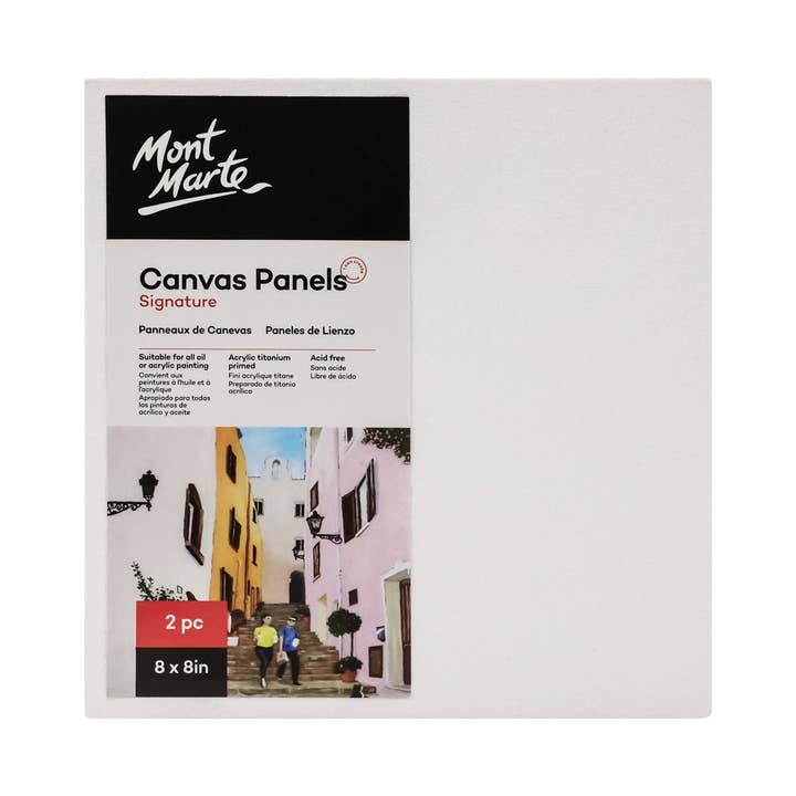 Mont Marte Usa, Inc. - Wholesale Painting Paper - Canvas Panels Signature 8 x 8in (20.3cm) 2pc