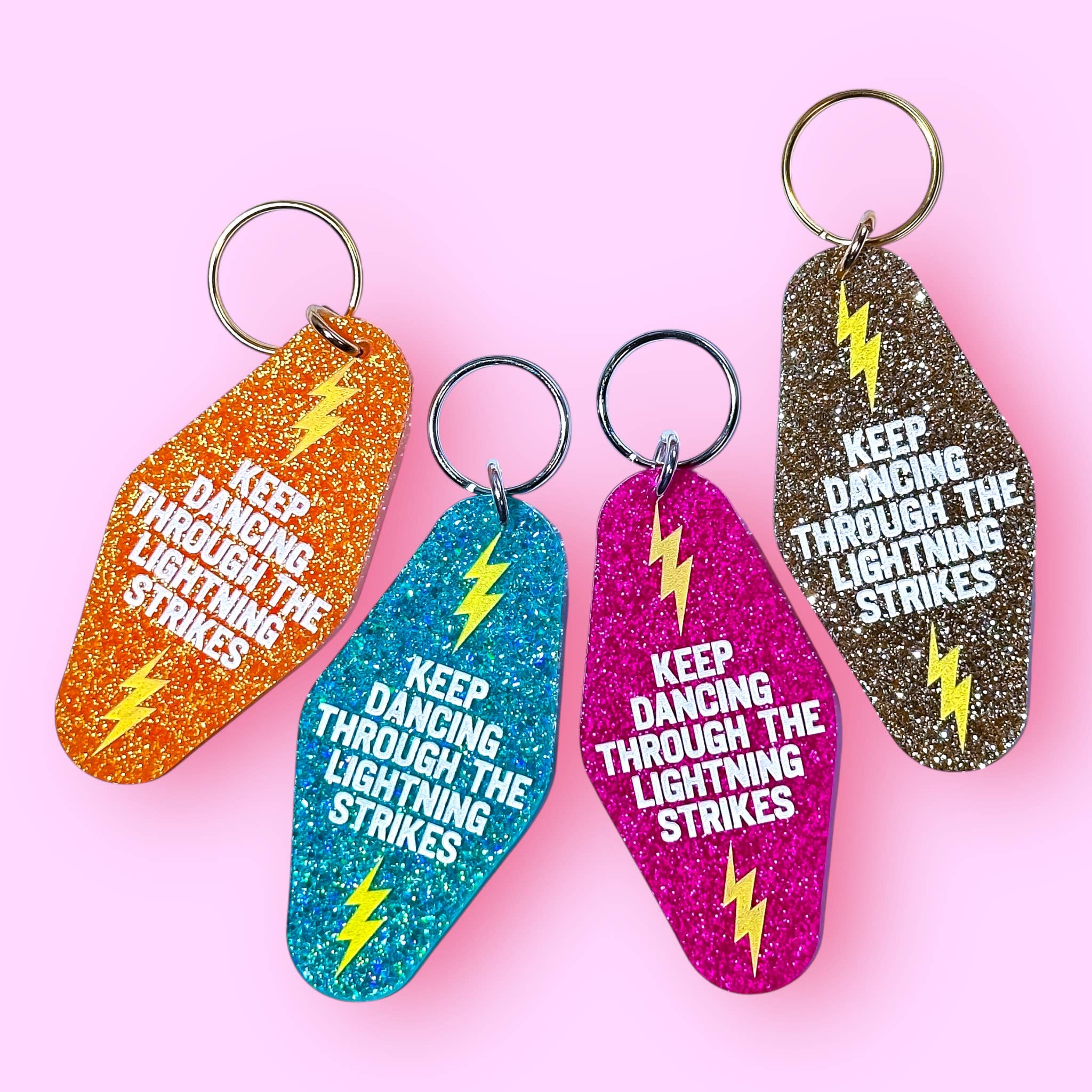 The Hissin' Kitten - Wholesale Keychain - Unisex - Keep Dancing Through The Lightning Strikes Keychain2