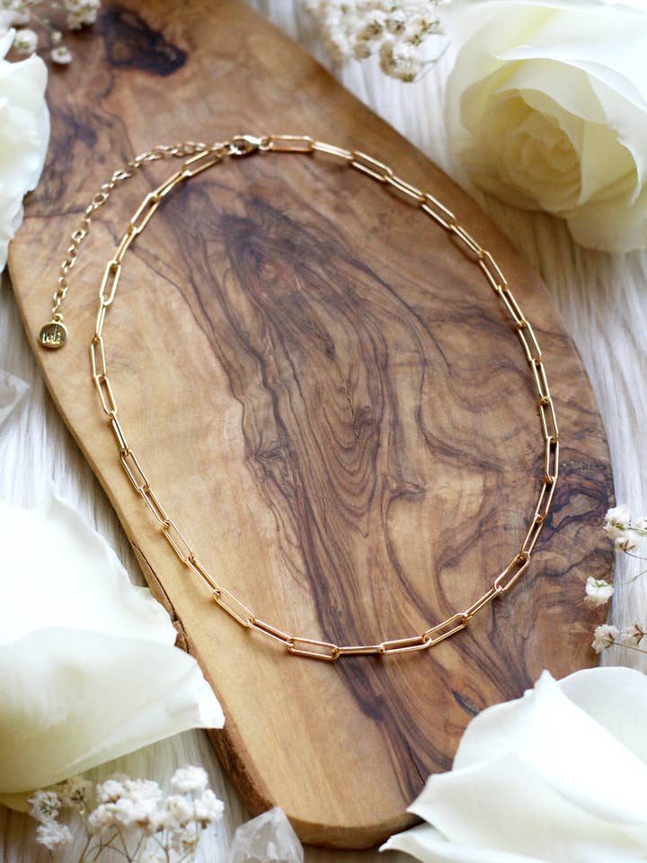 Chunky Link Gold Choker/Necklace for wholesale by Malabella Jewels