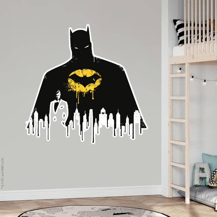 Batman™ Wall Sticker - Dripping Graffiti Silhouette Wall Decal DC Superhero Art for wholesale by Themed