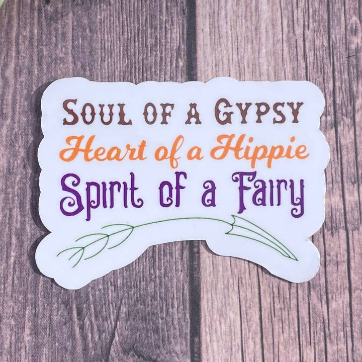 Soul of a Gypsy Waterproof Sticker/Magnet for wholesale by JG Sticker Shop
