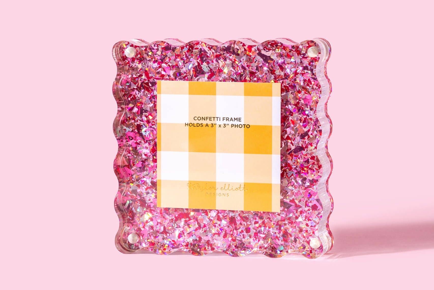 Taylor Elliott Designs – wholesale Picture frame – Acrylic Picture Frame - Small - Pink Confetti