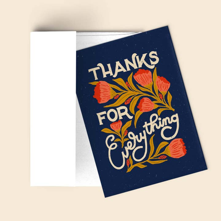 Vintage Botanical Thank You Card - Tak for alt for engroshandel hos Liz Kohler Brown