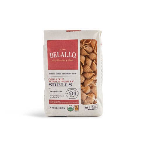 Delallo - Wholesale Pasta - DeLallo Organic Whole Wheat Shells #91 1lb
