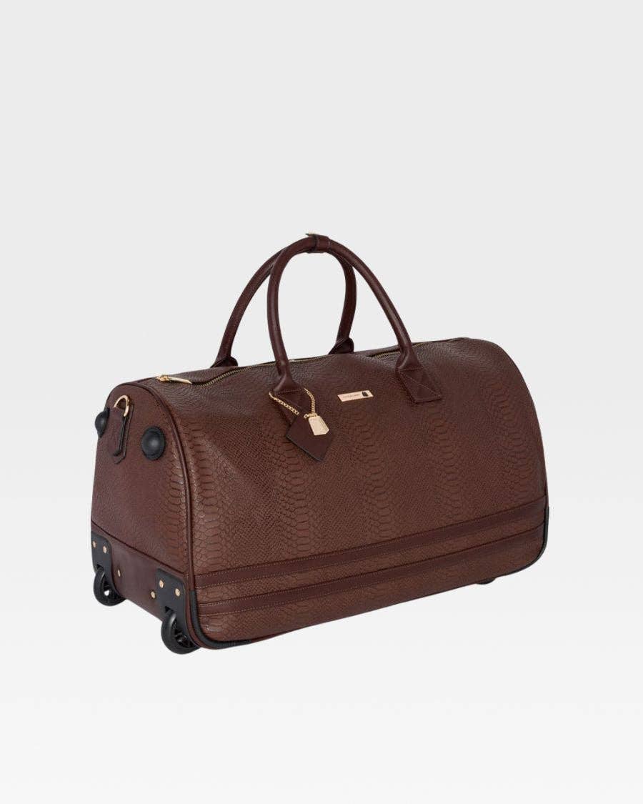 Tote&Carry - Wholesale Weekender Bag - Women's - Apollo 1 Rolling Duffle Bag in Chocolate2