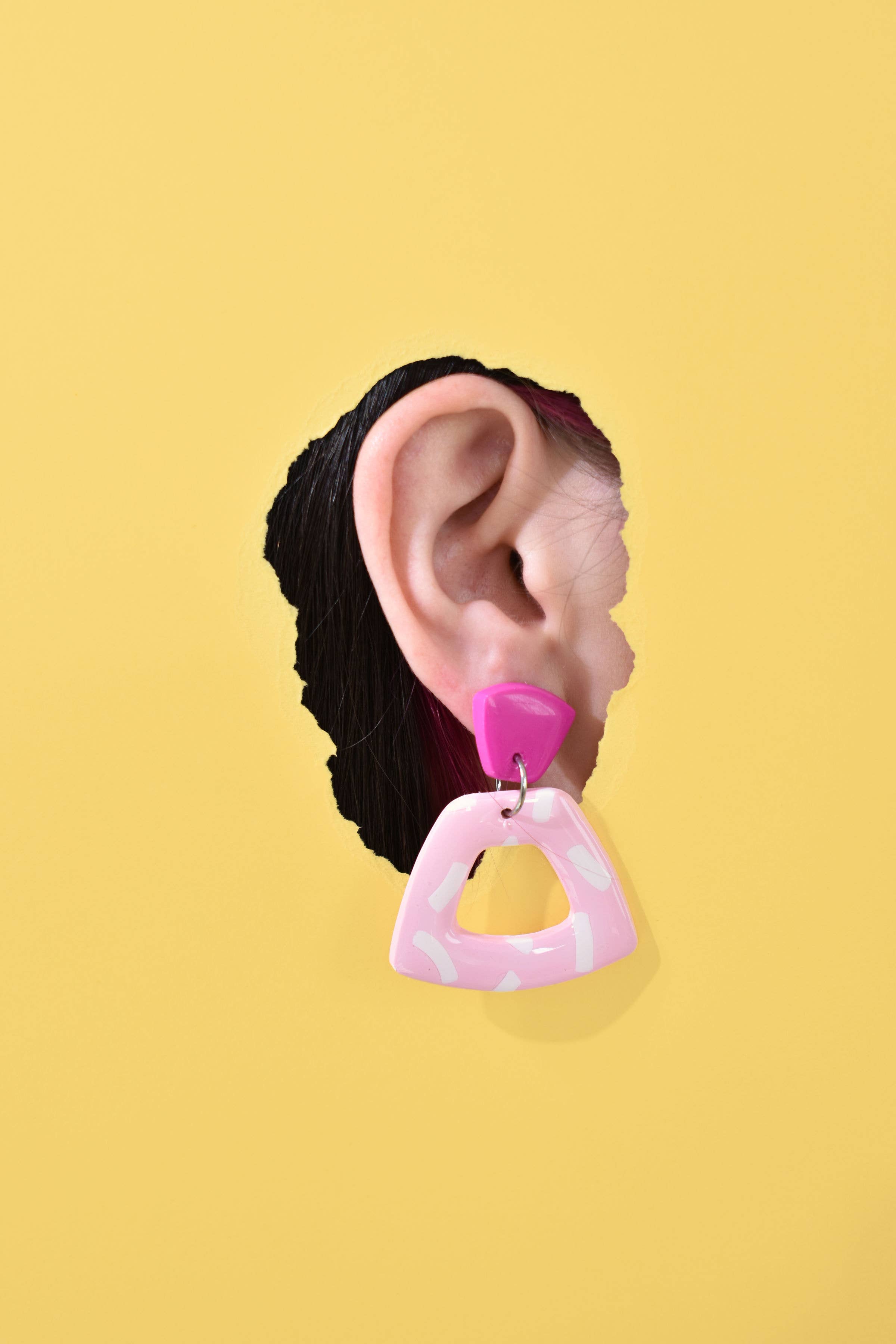 Night Moves Atelier - Venta al por mayor Pendientes colgantes - Pendientes de paleta de arcilla polimérica en rosa y fucsia4