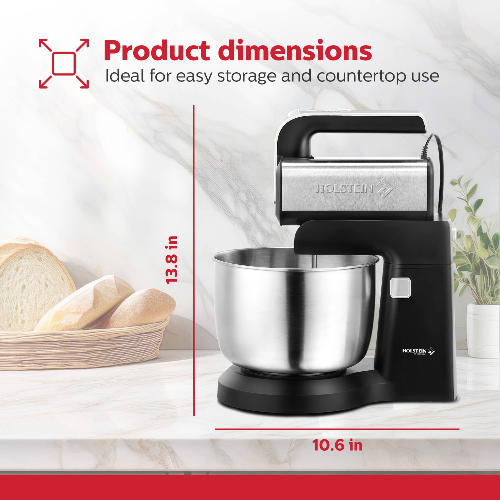 Black 5-Speed Hand and Stand Mixer with LED Light- Single Unit for wholesale on Faire6