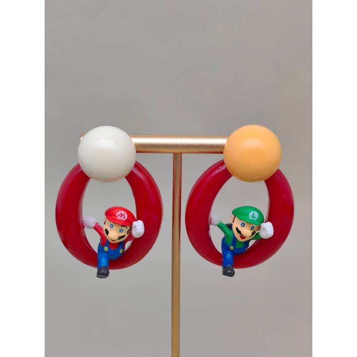 Mario Jumping Over The Ring Dangle Earrings - YK for wholesale by Mio Queena