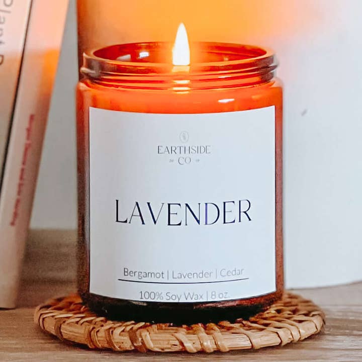 the earthside co – Vela em jarro/copo por atacado – Vela Votiva Lavanda com Bergamota e Cedro0