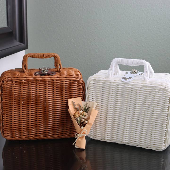 DrifWoo - Wholesale Gift Bag - Handwoven Suitcase Gift Basket, Empty Gift Basket, Â 2 sizes