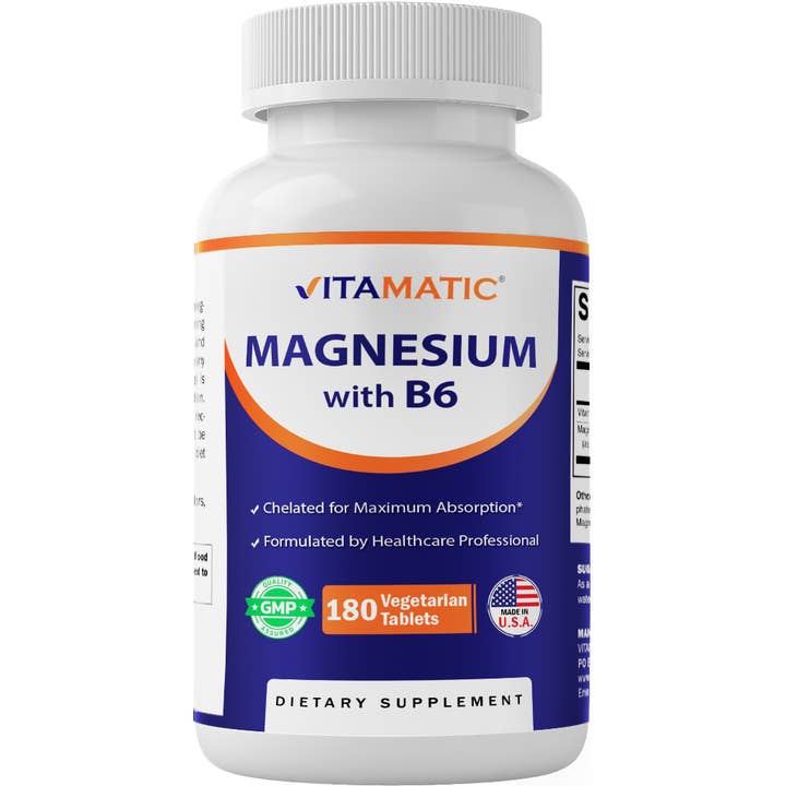 Vitamatic Magnesium with B6-180 Vegetarian Tablet for wholesale by Vitamatic