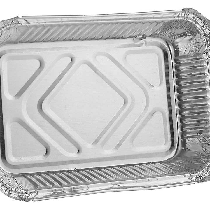 EcoQuality - Wholesale Baking Dish - Aluminum Pan Oblong Take Out Foil Baking Containers with Dom
