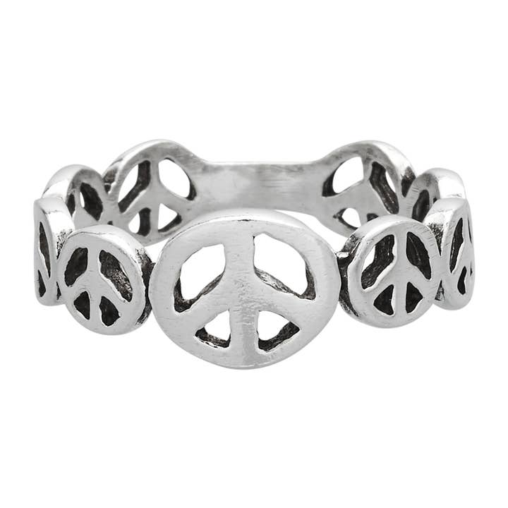 Tiger Mountain Jewelry - Wholesale Band/Stacked Ring - Surrounded by Peace Sterling Silver Ring