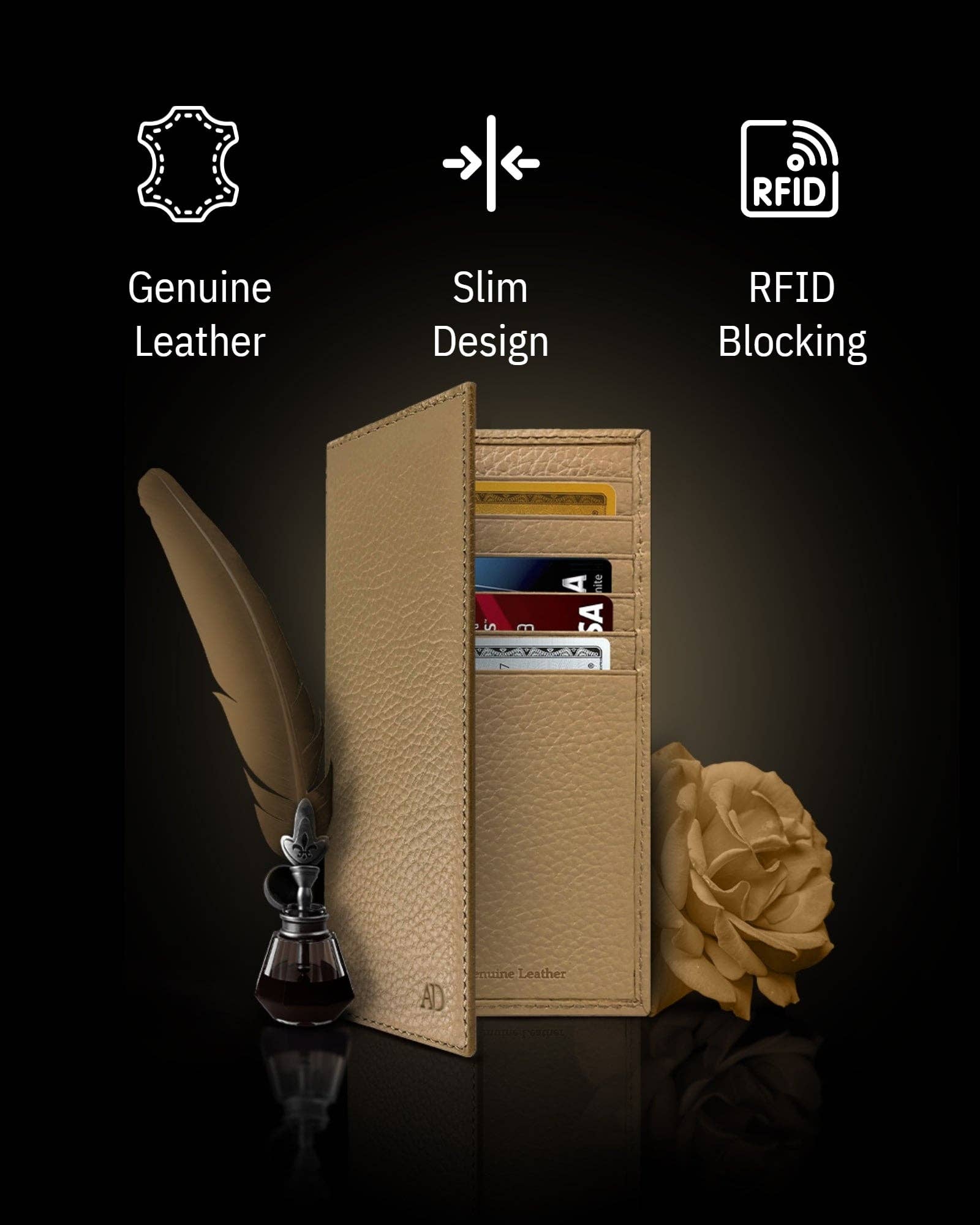 Access Denied Accessories - Wholesale Wallet - Unisex - Genuine Leather Checkbook Cover For Women &Men RFID Blocking91