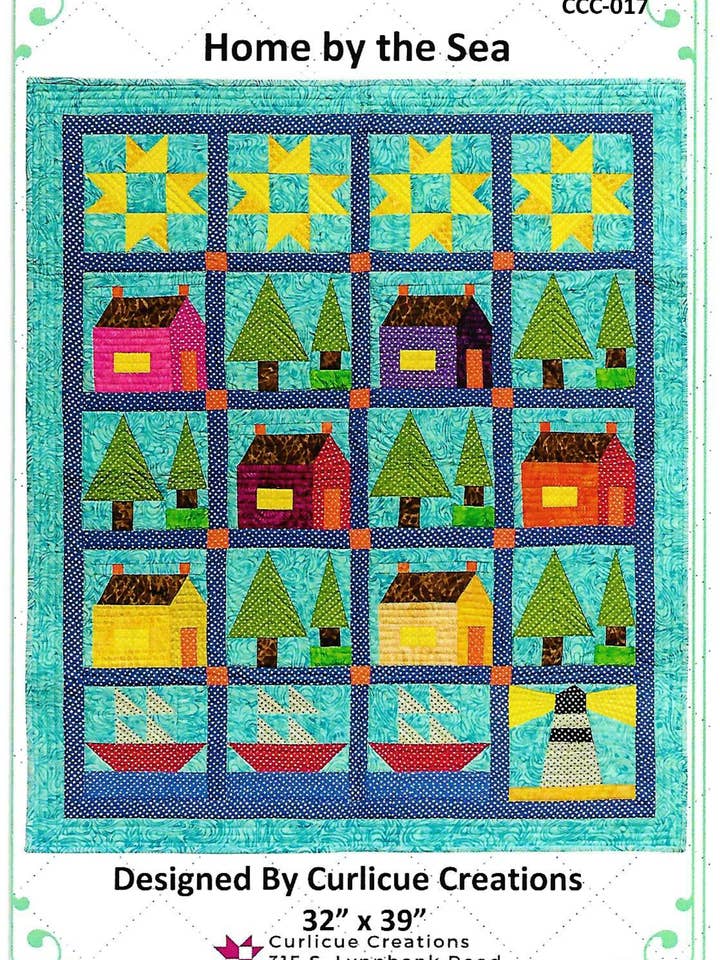 Home by the Sea Quilt Pattern CCC-017 for wholesale by Curlicue Creations