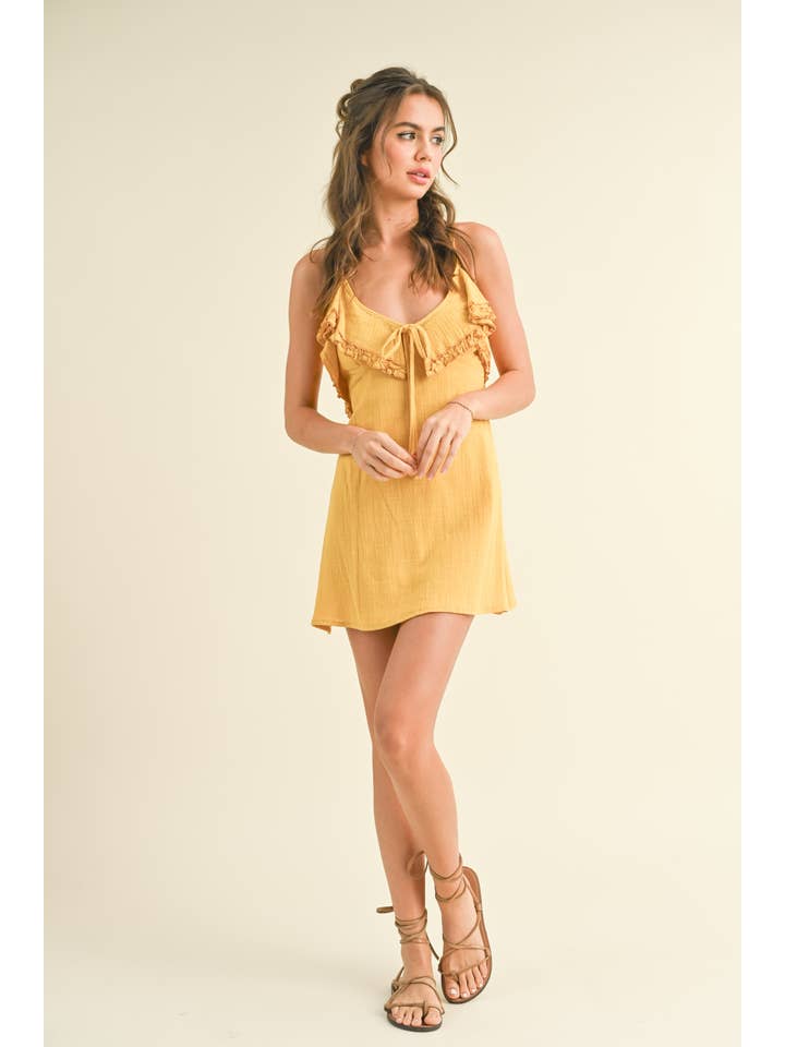 Klesis - Vente Robe – femme - ID6451 ROBE VOLANTÉE AVEC BRETELLES ET DOS CROISÉ5