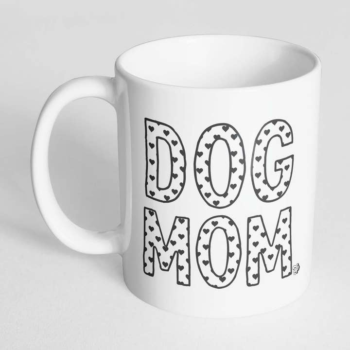 Heart Filled Dog Mom Mug for wholesale by The Dapper Paw