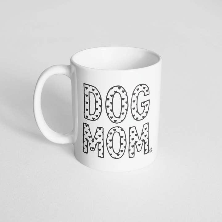 Heart Filled Dog Mom Mug for wholesale by The Dapper Paw