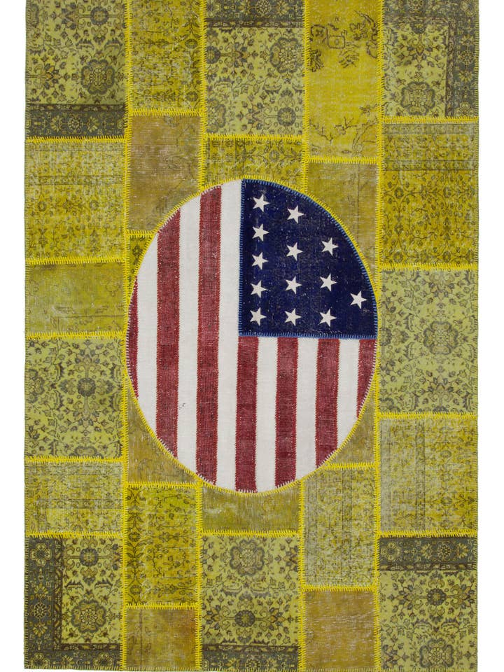 Tapete Patchwork Bandeira dos EUA 7x10 - 22623 por atacado de RUG N CARPET