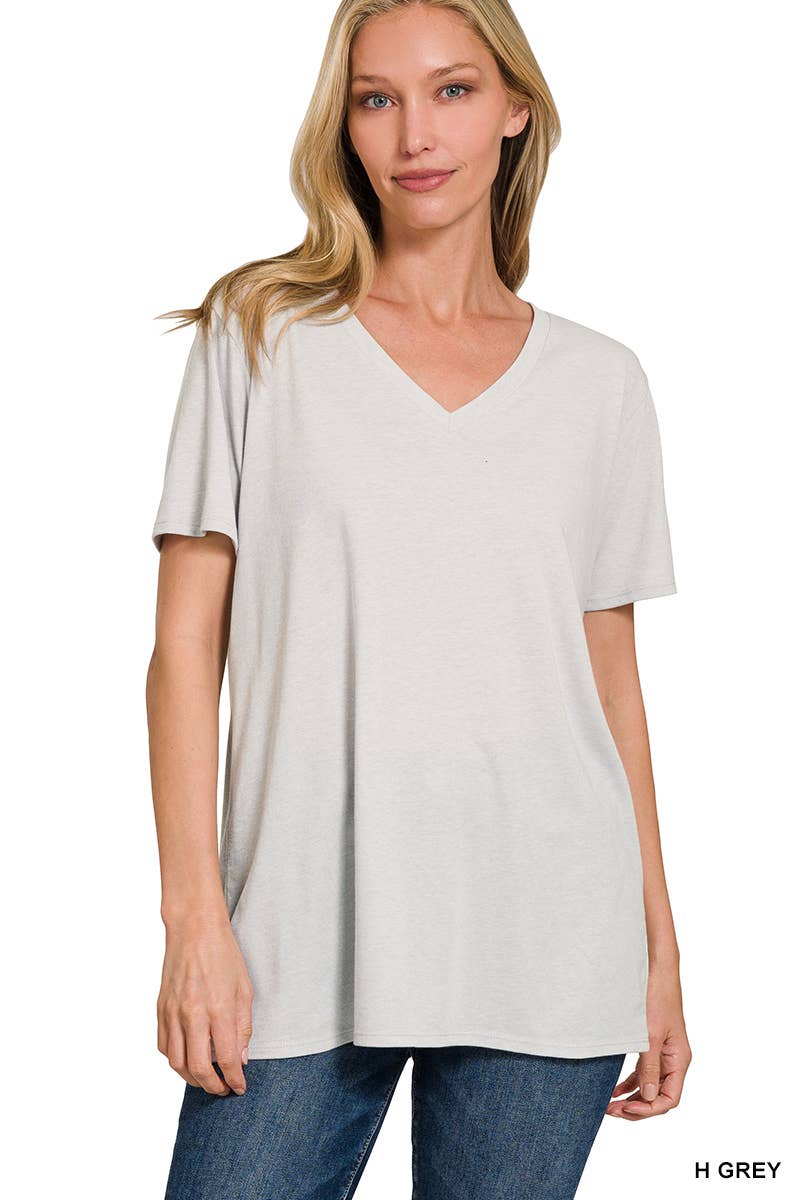 42POPS - Wholesale T-Shirt - Women's - `.Cotton Short Sleeve Boyfriend  V Neck Tee29