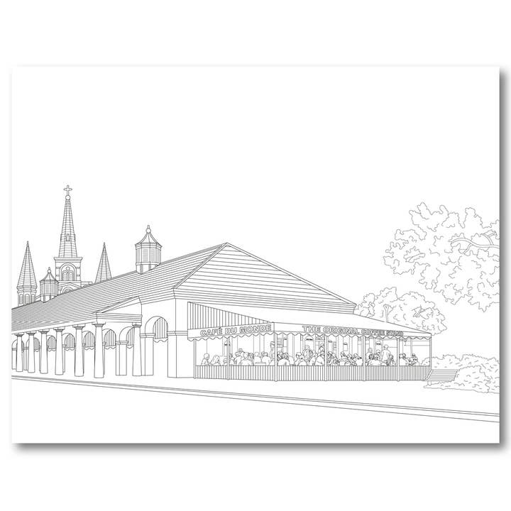 Color Our Town - Vente Livre de coloriage – adulte - Livre de coloriage couleur La Nouvelle-Orléans1