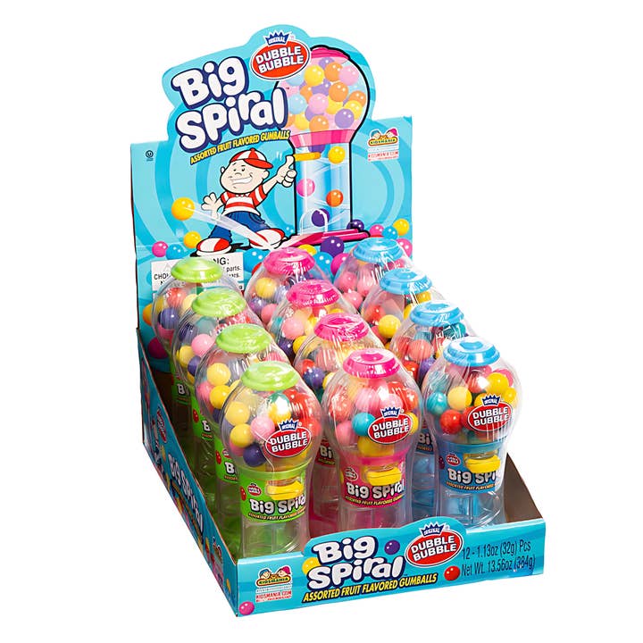 I Got Your Candy - Wholesale Chewing Gum - Kidsmania Big Spiral Bubble Gum Machines 1.13oz - 12ct