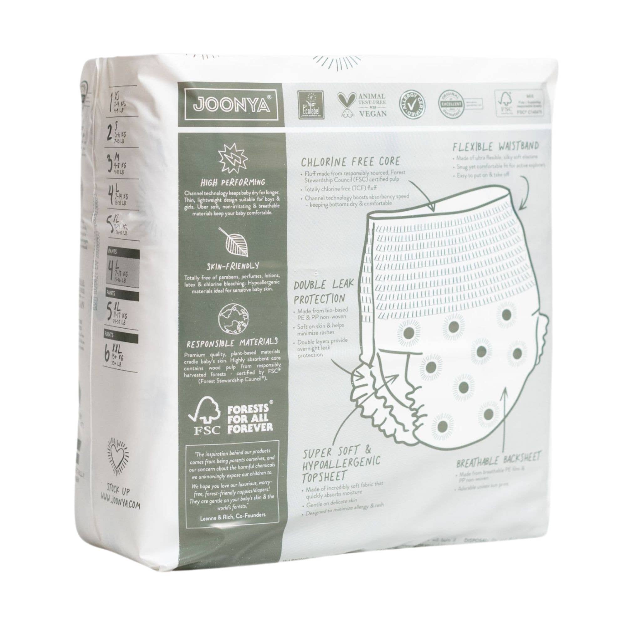 Joonya - Wholesale Diaper (Cloth) - Baby - Joonya Pull-Up Diapers Size 5 XL (24-37 lb) - 1 Bag of 231