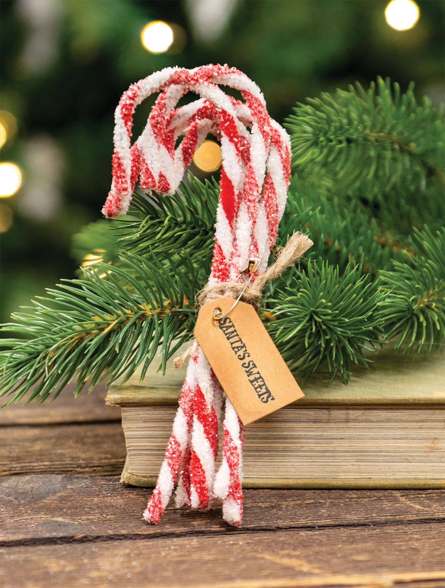 Col House Designs – wholesale Christmas decoration – Sparkle Chenille Candy Canes 6/set2