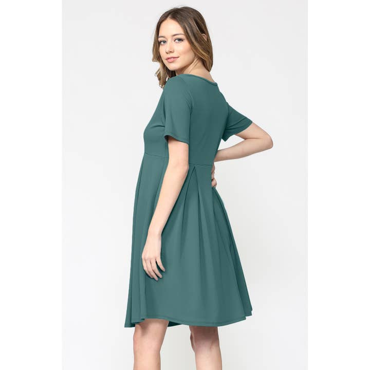 Hello Miz - Wholesale Dress - Maternity - Pleated Round Neck Maternity Skater Dress22