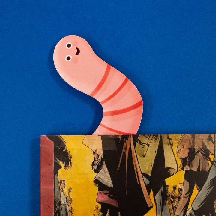 Earth Worm Die-Cut Bookmark for wholesale by Grey Street Paper