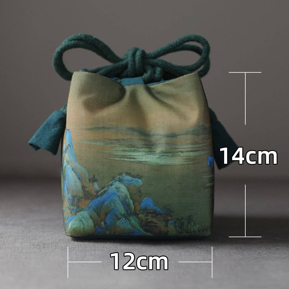 Gohobi （We cover U.S. import duties） - Wholesale Storage Bag - Gohobi Birds Mountains Rivers Teaware Storage Travel Bag Shifuku2