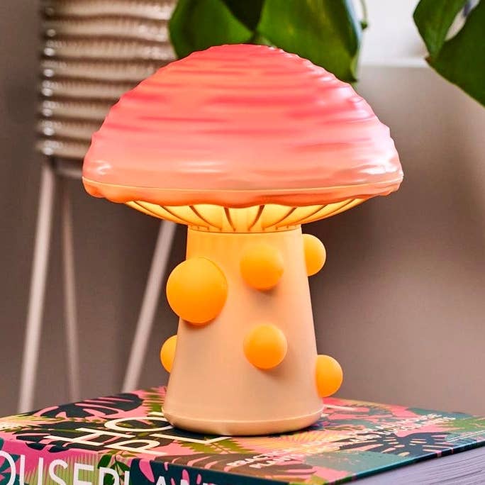 Form + Fungus Series | Wrinkled Peach MushroomTable Lamp for wholesale by Tiny Protectors