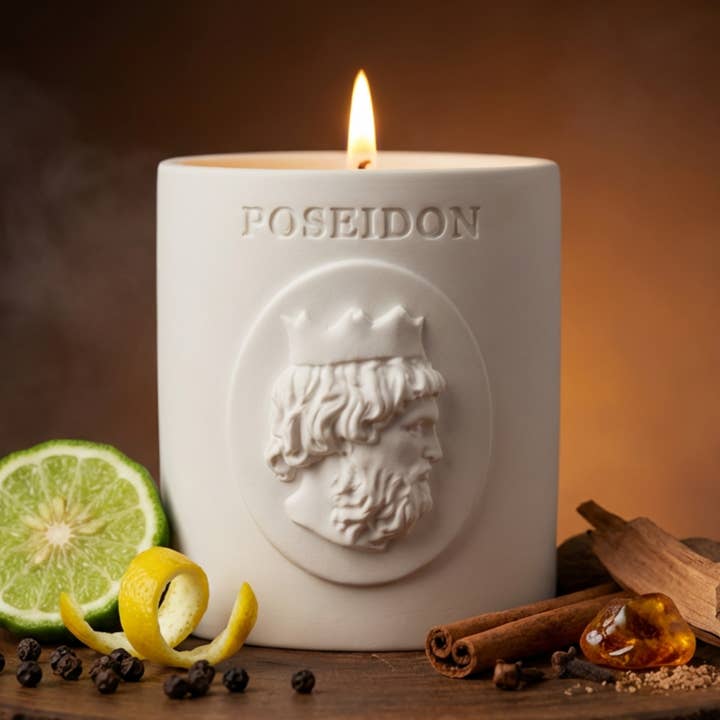 Poseidon Soy Scented Candle in Handmade Eco-Resin Jar for wholesale by Votive