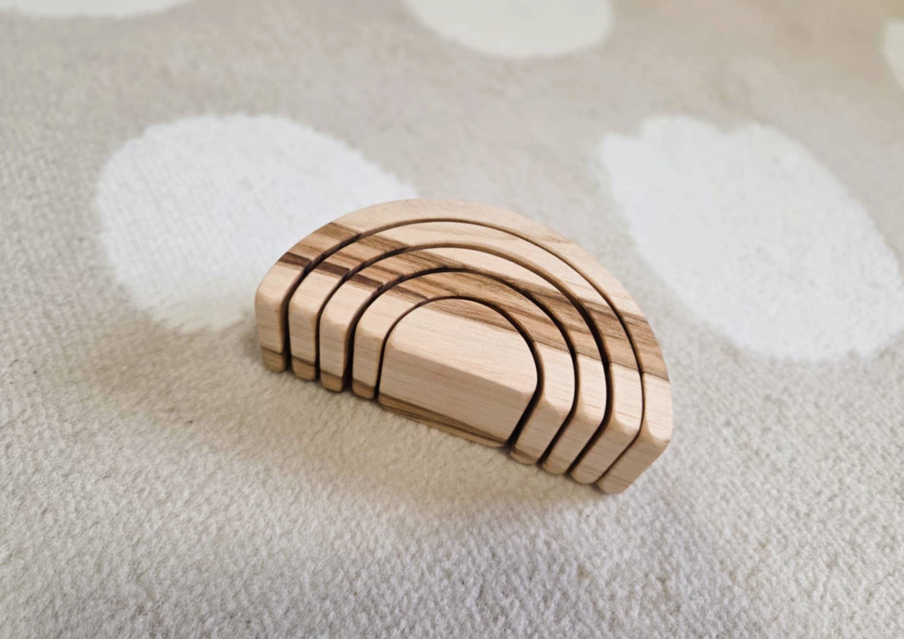 Indie Wood Co. - Wholesale Wood Toy - Kids - Small Wooden Rainbow Stacker1