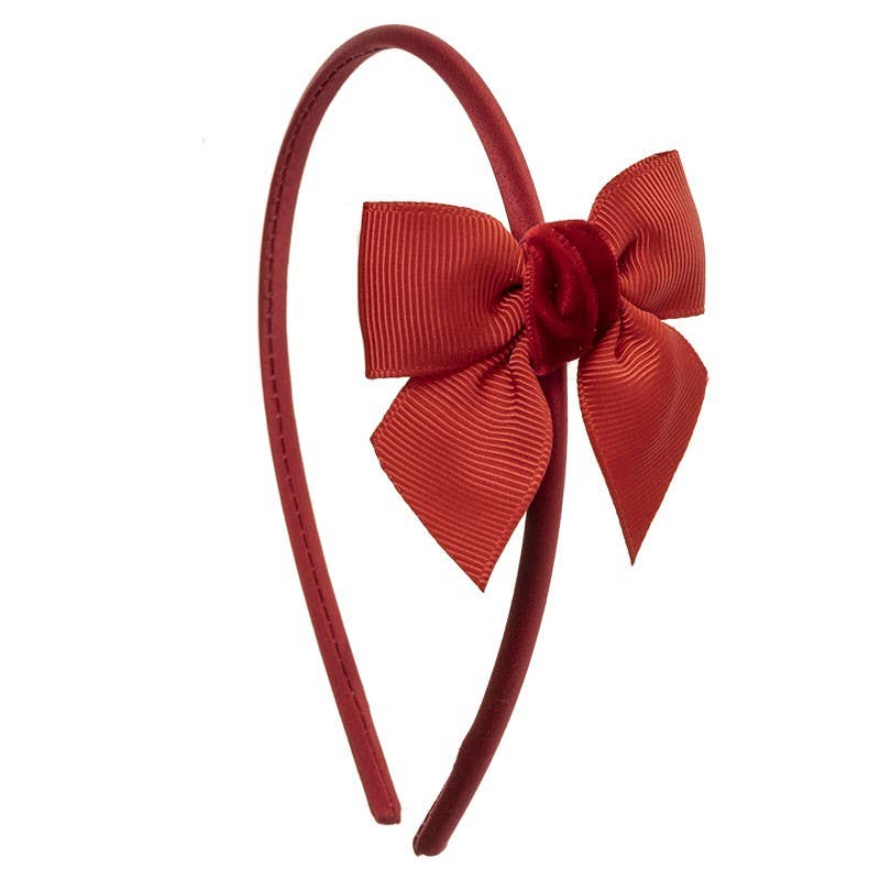 Siena Hair Accessories – Bandana - Crianças por atacado – Tiara com laço pequeno de fita grosgrain e veludo4