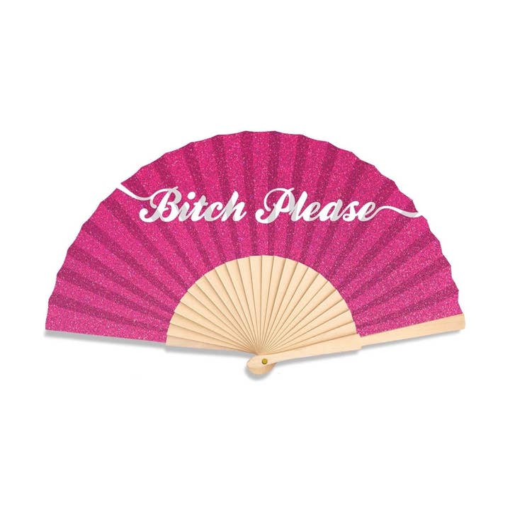 Bitch Please Glitter 23cm vifte for engroshandel hos Fantastico Fans UK Limited